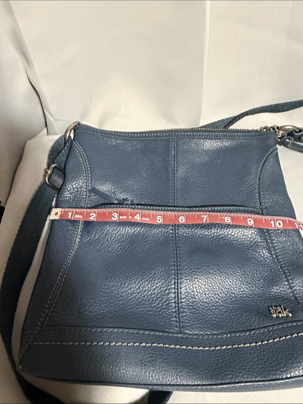 The Sak Blue Pebbled Leather Crossbody with Stitch Paneling - Picture 5 of 5